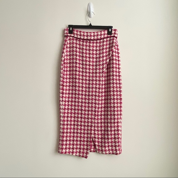 - Zara texture weave houndstooth midi skirt - Picture 8 of 10